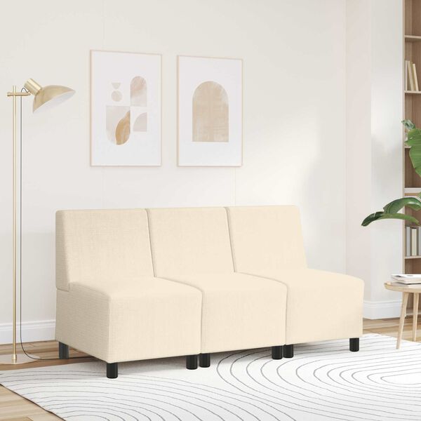 vidaXL | Unidade de Sof&aacute; Modular Sem Bra&ccedil;os | Creme 55 x 74 x 82 cm