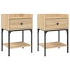 vidaXL Mesas cabeceira 2pcs 40,5x31x60 deriv.madeira carvalho sonoma