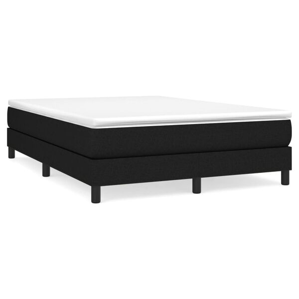 vidaXL Estrutura de cama com molas 140x190 cm tecido preto