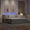 vidaXL Cama com luzes de tira LED Cinzento-claro 180 x 200 cm tecido