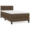 vidaXL Cama com molas/colch&atilde;o 100x200 cm tecido castanho-escuro