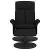 vidaXL Cadeira reclin&aacute;vel com apoio de p&eacute;s tecido preto