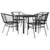 vidaXL Conjunto de jantar jardim 5 pe&ccedil;as vidro vime PE preto