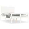 vidaXL Cama para idosos com cabeceira 140x190 cm madeira maci&ccedil;a branco
