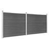 vidaXL Conjunto painel de cerca 353x146 cm WPC preto