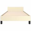 vidaXL Estrutura de cama c/ cabeceira couro artificial 80x200 cm creme