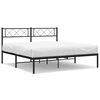 vidaXL Estrutura de cama em metal com cabeceira 150x200 cm preto