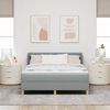 vidaXL Cama Box com colch&atilde;o Cinzento-claro 160 x 200 cm tecido