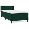 vidaXL Cama com molas/colch&atilde;o 90x200 cm veludo verde-escuro