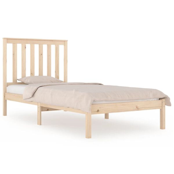 vidaXL Estrutura de cama pequena solteiro 75x190 cm pinho maci&ccedil;o