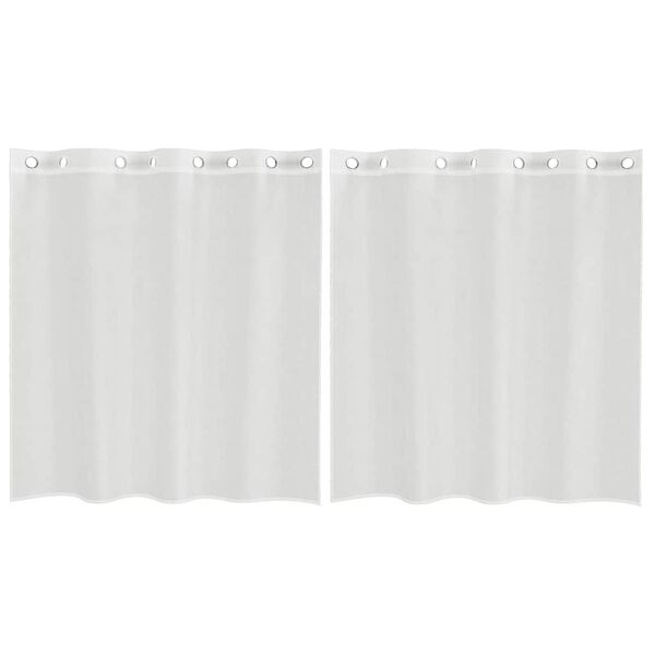 vidaXL Cortinas de voile com ilhós 2 pcs branco