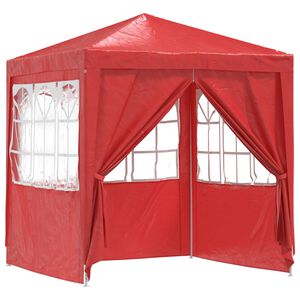 vidaXL Tenda de Festa 200 x 200 x 240 cm Vermelho PE e A&ccedil;o
