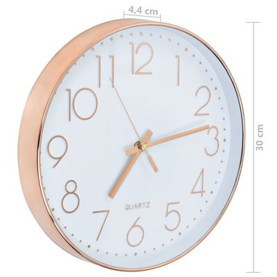 vidaXL Relógio de parede 30 cm rosa dourado