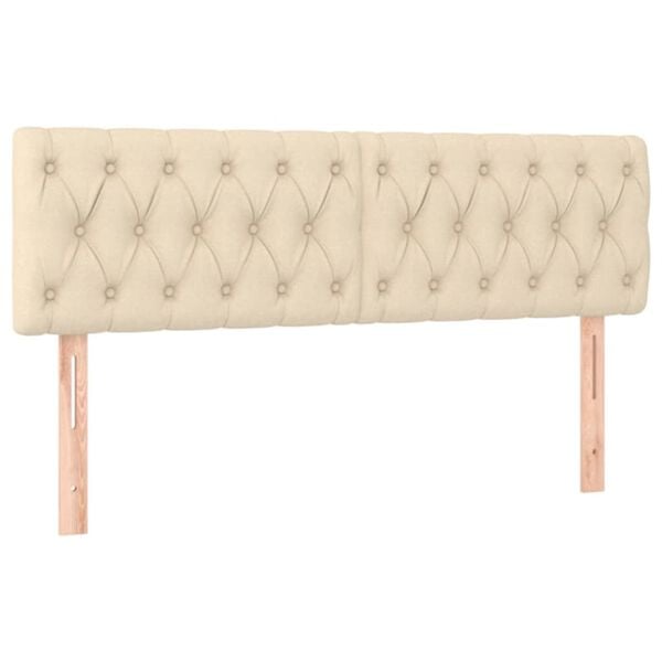 vidaXL Cabeceiras creme 144x7x78/88 cm tecido