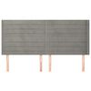 vidaXL Cabeceira cama c/ abas veludo 203x16x118/128 cm cinzento-claro