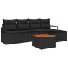 vidaXL Conjunto de Sof&aacute; de Jardim 6 unid. Preto vime PE