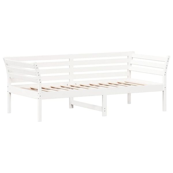 vidaXL Sofá-cama sem colchão 90x190 cm madeira de pinho maciça branco