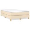 vidaXL Cama boxspring com colch&atilde;o 120x190 cm tecido cor creme