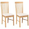 vidaXL Cadeiras de jantar com almofad&otilde;es 2 pcs madeira maci&ccedil;a