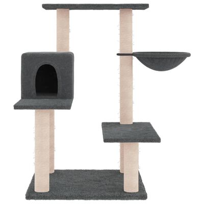 vidaXL Árvore p/ gatos postes arranhadores sisal 82,5 cm cinza-escuro