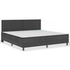 vidaXL Cama boxspring 200x200 cm tecido cinzento-escuro