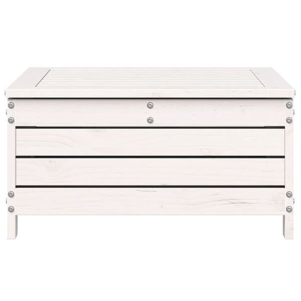 vidaXL Apoio pés para jardim 62x63,5x32 cm pinho maciço branco