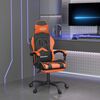 vidaXL Cadeira gaming c/ apoio p/ p&eacute;s couro artificial preto e laranja