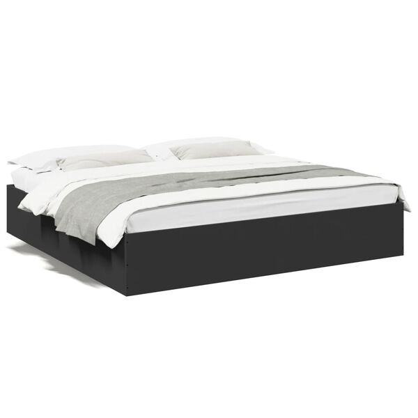 vidaXL Estrutura de cama 180x200 cm derivados de madeira preto