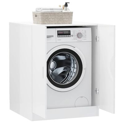 vidaXL Armário máquina lavar roupa 71x71,5x91,5 cm branco brilhante