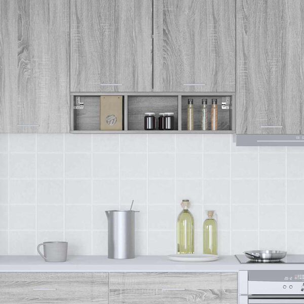 vidaXL Arm&aacute;rio suspenso Cinza Sonoma 20 x 29,5 x 80 cm