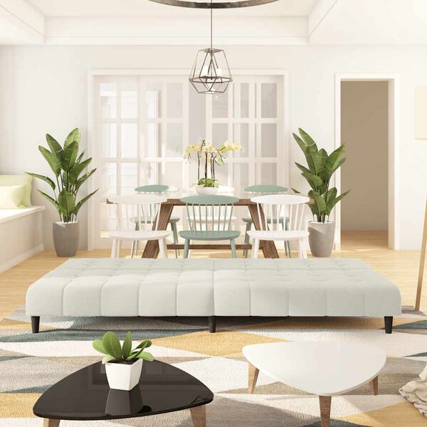 vidaXL Sof&aacute;-cama de 2 lugares veludo cor creme