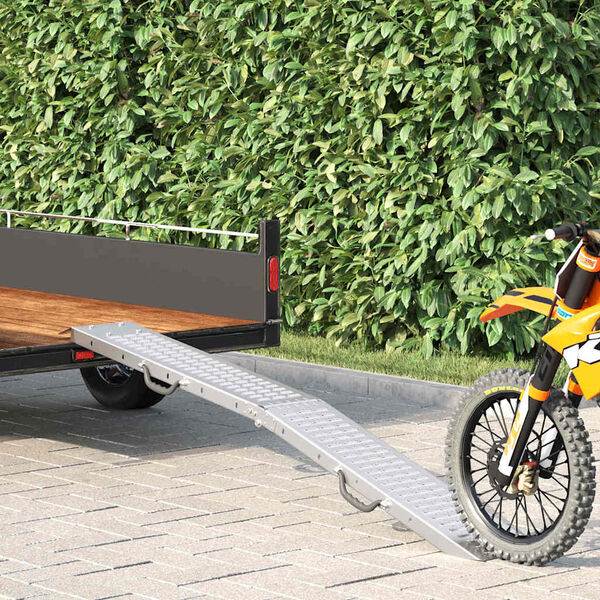 vidaXL Rampa Dobr&aacute;vel 200kg por rampa Prateado 186 x 23 x 4,5 cm