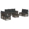 vidaXL Conjunto de Sof&aacute; de Jardim 8 pcs Cinza e Cinza Escuro vime PE