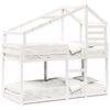 vidaXL Beliche com telhado 90x190 cm madeira de pinho maci&ccedil;a branco