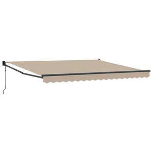 vidaXL Toldo Bege 400 &times; 300 cm Poli&eacute;ster e Metal