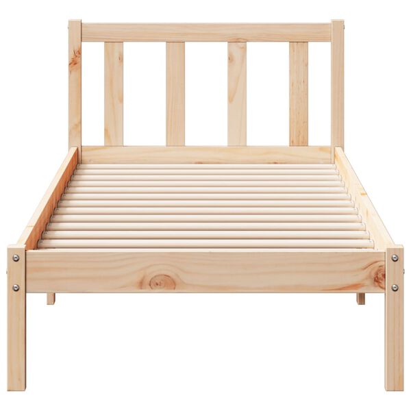 vidaXL Cama extra longa sem colch&atilde;o 90x210 cm madeira de pinho maci&ccedil;a