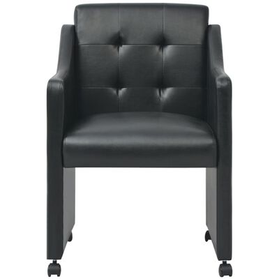 vidaXL Cadeiras de jantar 4 pcs couro artificial preto