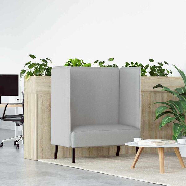 vidaXL Sof&aacute; de Encosto Alto 101cm Cinza Nuvem tecido