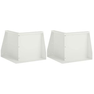 vidaXL Muro de Conten&ccedil;&atilde;o 2 unid. 50 x 50 x 30 cm A&ccedil;o Branco