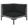 vidaXL 13 pcs conj. lounge jardim c/ almofad&otilde;es vime PE cinza-escuro