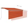 vidaXL Toldo retr&aacute;til manual com estore/LED 3,5x2,5 m laranja/castanho