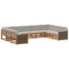 vidaXL Conjunto de Sof&aacute;s para Exterior 9 pcs Natural e Cinzento-Claro