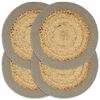 vidaXL Individuais de mesa 4 pcs juta e algod&atilde;o 38 cm natural e cinza