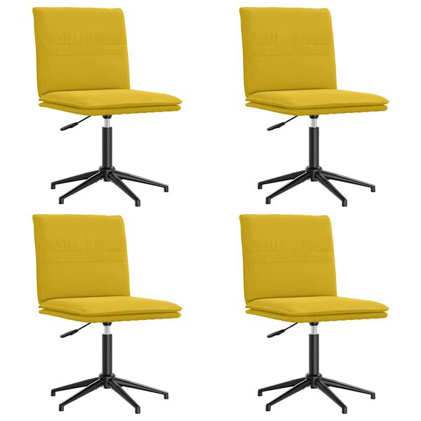vidaXL Cadeiras de jantar 4 pcs veludo amarelo