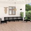 vidaXL 6 pcs conjunto lounge de jardim pinho maci&ccedil;o preto