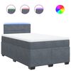 vidaXL Cama boxspring com colch&atilde;o 120x190 cm veludo cinzento-escuro