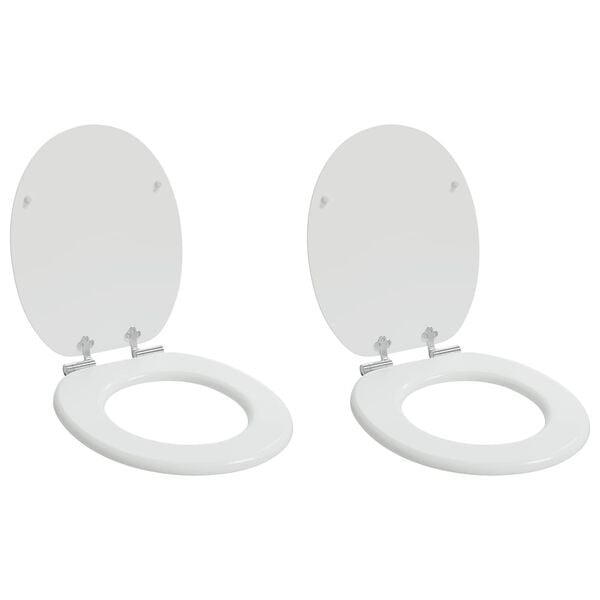 vidaXL Assentos de sanita com tampas de fecho suave 2 pcs MDF branco