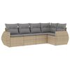 vidaXL 5 pcs conjunto de sof&aacute;s p/ jardim com almofad&otilde;es vime PE bege