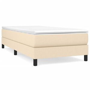 vidaXL Estrutura de cama com molas 90x190 cm tecido creme