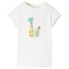 vidaXL T-shirt infantil cor cru 116